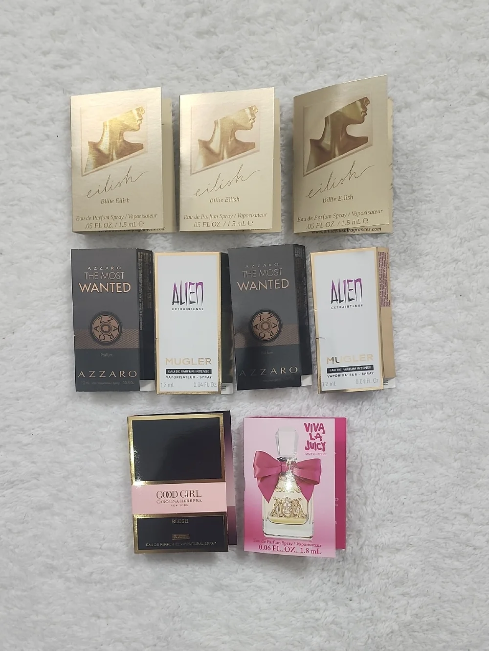 Fragrance Beauty Sample Bundle 9 Piece New